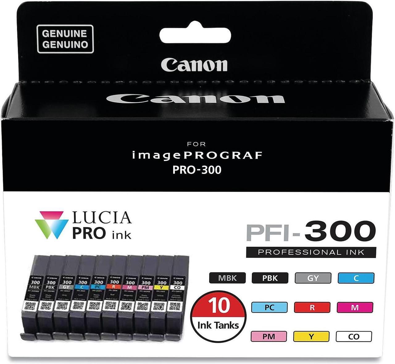 Alt view image 4 of 4 - Canon PFI-300 Lucia PRO Ink, 10 Ink Tanks, Compatible to imagePROGRAF PRO-300 Printer, Multi, Standard (4192C007)