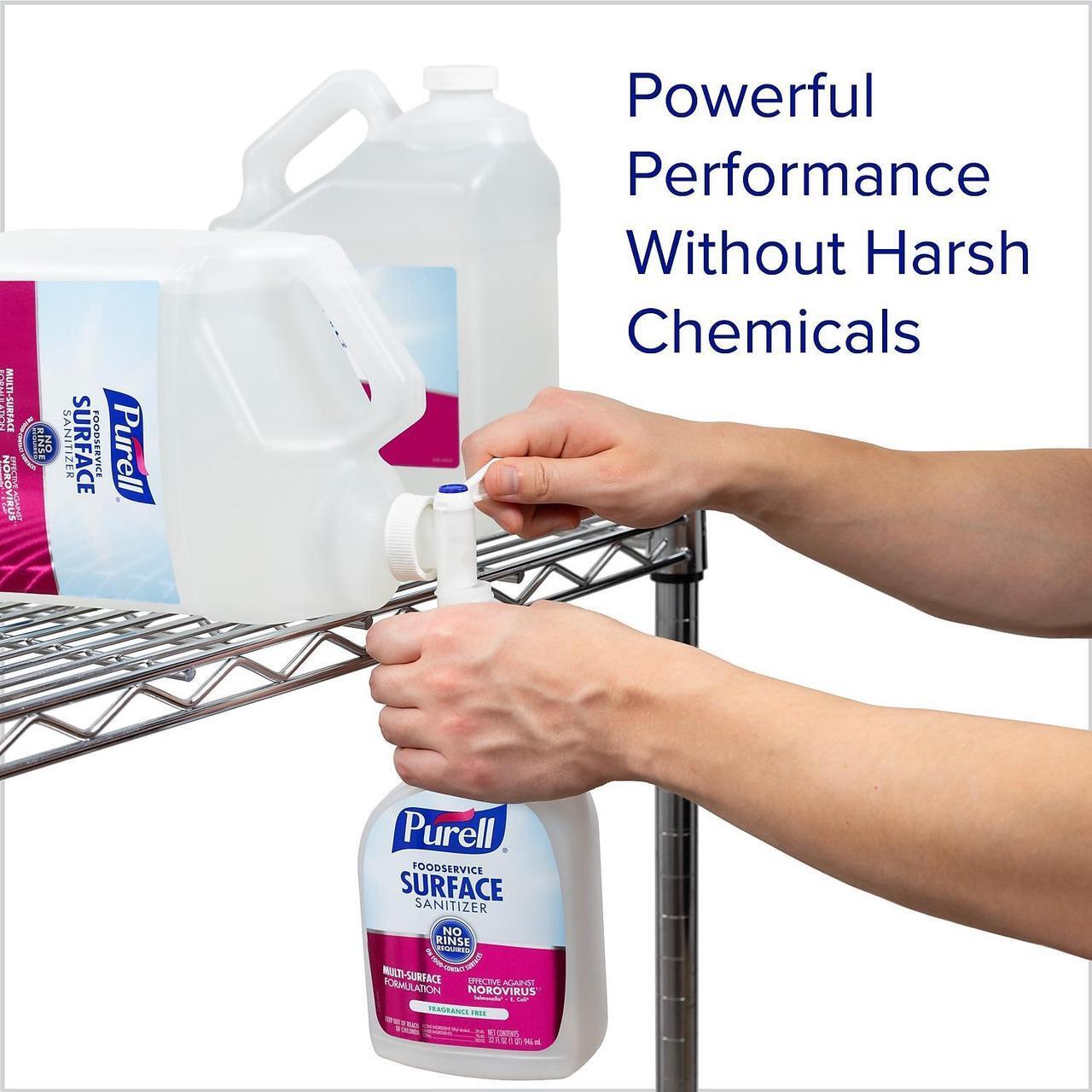 Alt view image 13 of 16 - PURELL Foodservice Surface Sanitizer Fragrance Free 1 gal Bottle 434104EA
