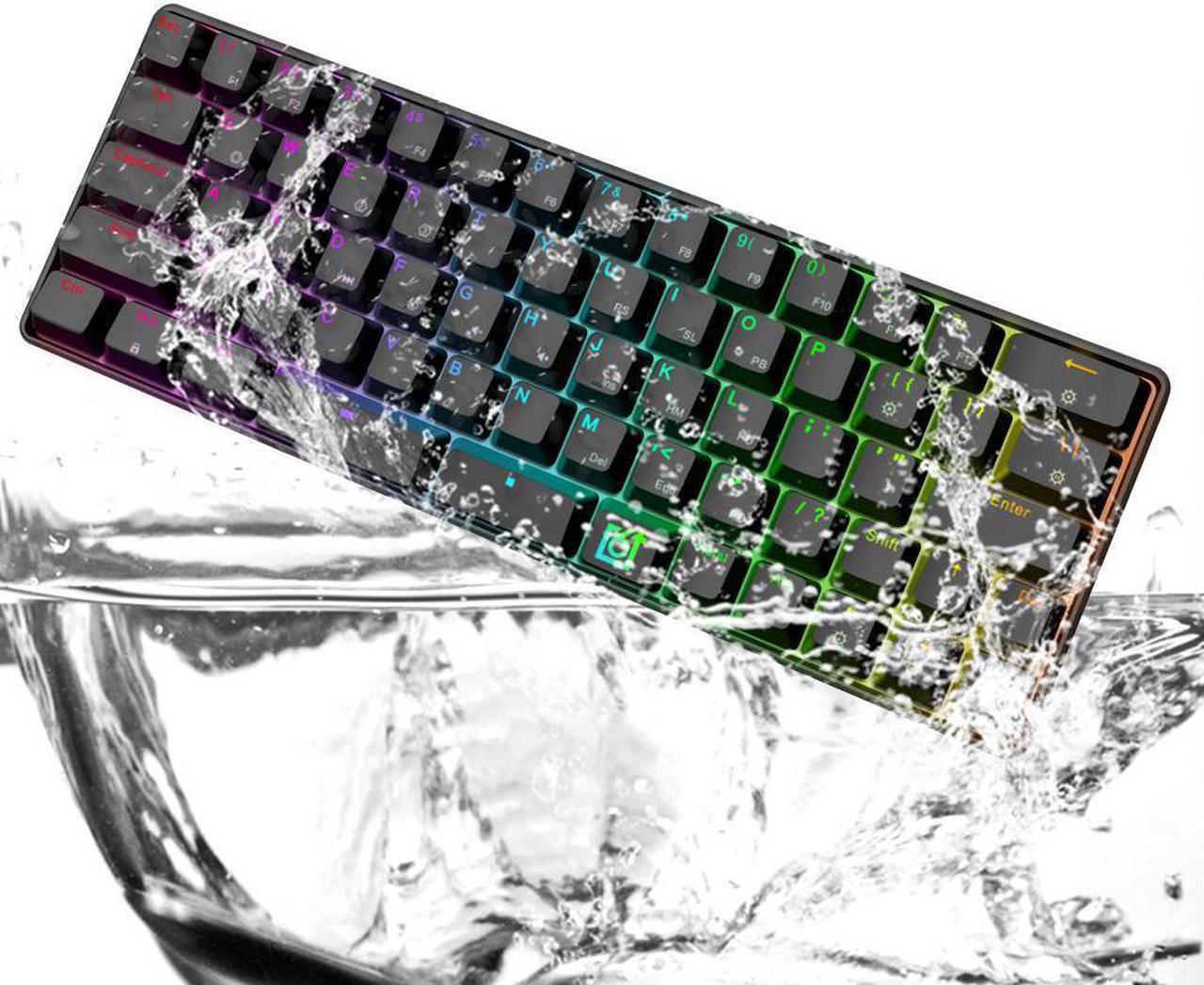 Alt view image 5 of 5 - GK66 Mechanical Keyboard bluetooth USB-C Dual Mode 66 Keys Split-Spacebar Hot-swappable Gateron Optical Switch Blue Switch RGB Gaming Keyboard