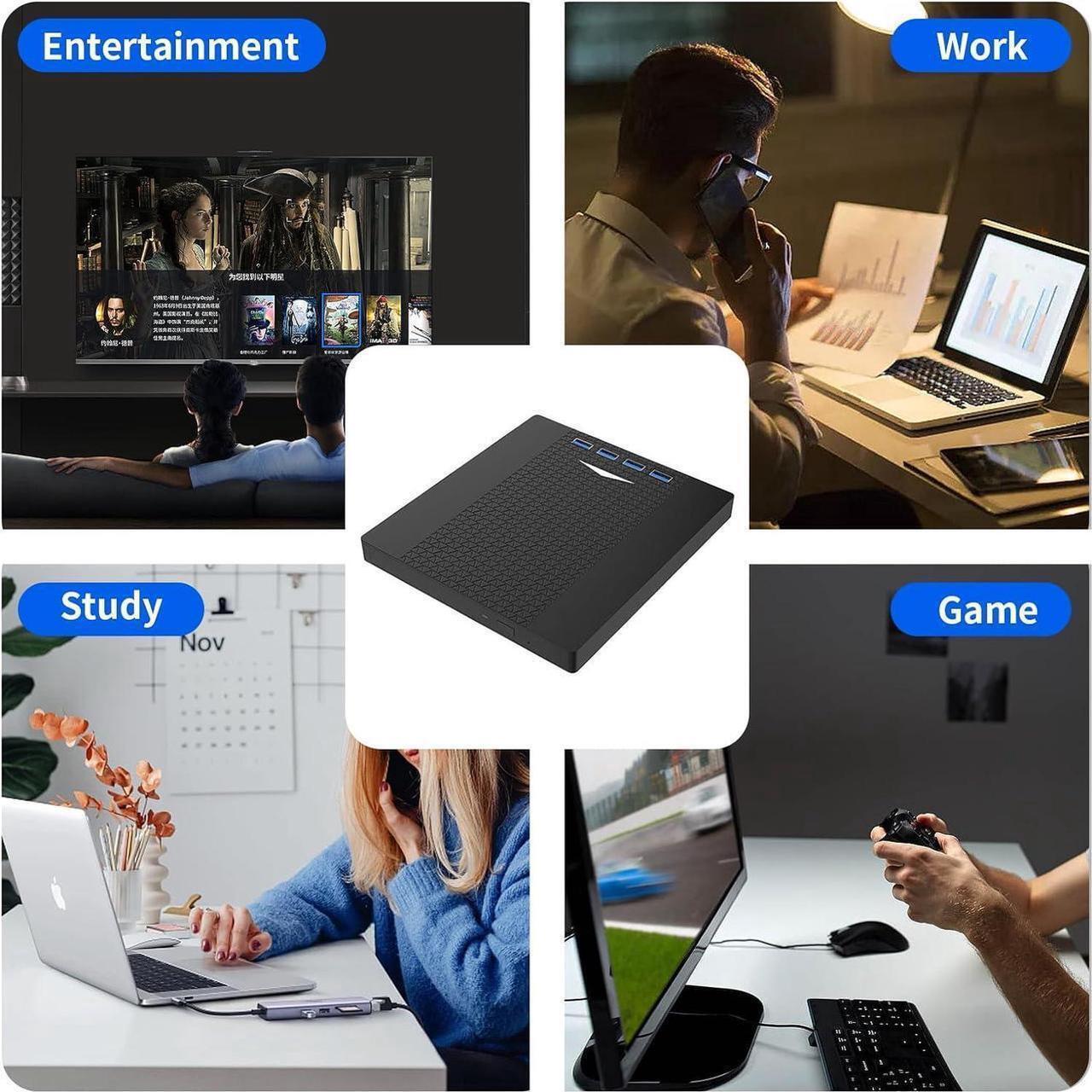 Alt view image 5 of 7 - [7 in 1] Multifunction External CD/DVD Drive for Laptop, USB 3.0 & Type C DVD Player CD ROM Portable CD/DVD Burner, External DVD Drive Compatible with Laptop Desktop PC Windows 11/10/8/7 Linux MacOS
