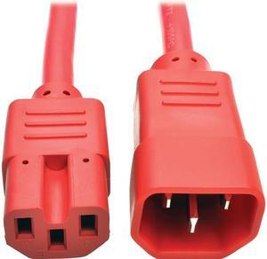 Tripp Lite Heavy-Duty Computer Power Cord, 15A, 14 AWG (IEC-320-C14 to IEC-320-C15), Red, 3 ft. (P018-003-ARD)