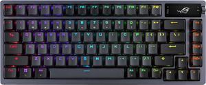 ASUS ROG Azoth 75 Wireless DIY Custom Gaming Keyboard, OLED display, Gasket-Mount, Three-Layer Dampening, Hot-Swappable Pre-lubed ROG NX Snow Switches & Keyboard Stabilizers, PBT Keycaps, RGB