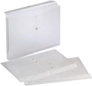 Pendaflex 63814-3 Expandable Poly String & Button Booklet Envelope, Clear, Legal, 3/Pack