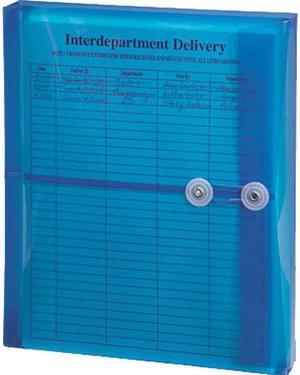 Smead 89522 Poly String & Button Booklet Envelope, 9 3/4 x 11 5/8 x 1 1/4, Blue, 5/Pack