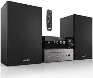 PHILIPS Bluetooth Stereo System for Home with cD Player, Wireless Streaming, MP3, USB, Audio in, FM Radio, 15W, Micro Music Sound System