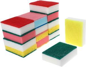 Kitchen Sponge Rectangle Bowl Dish Cleaning Pad Assorted Color 15 Pcs