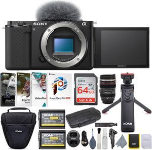 Sony Alpha ZV-E10 APS-C Vlog Camera Body (Black) Content Creator's Bundle