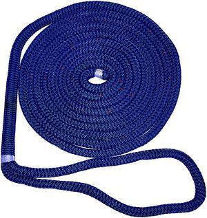 New England Ropes 3/8" X 25' Nylon Double Braid Dock Line - Blue w/Tracer