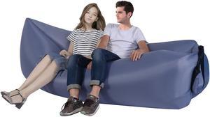 Outdoor Portable Lazy Inflatable Sleeping Camping Bed Gray