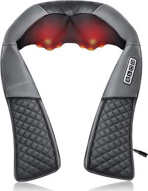 Medcursor Neck Shoulder Massager with Heat, Electric Shiatsu Back Massage Device, Portable Deep Tissue 3D Kneading Pillow for Muscle Pain Relief