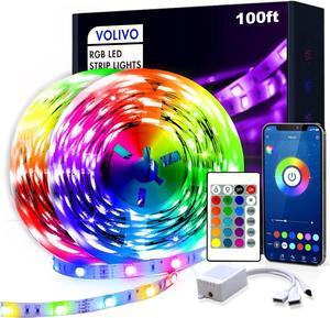 100ft Color Changing LED Light Strips Kit with 44 Keys Remote Decor Lights for Bedroom Home