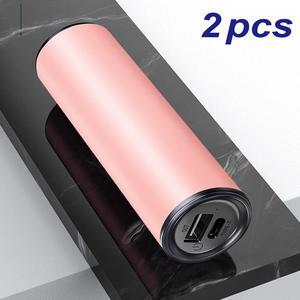 2 PACK Sky Genius Reuseable Electric Heated Hand Warmers USB Rechargeable Power Bank Warmer Heater 2in1 5000mAh Light Pink, Holiday Gift