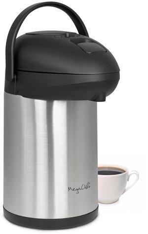 MegaChef 3 Liter Stainless Steel Vacuum Body Pump Cap Air Pot
