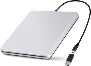 External DVD Drive USB 3.0 Type-C CD/DVD Drive Slot-in DVD Player for Laptop Disk Drive DVD Burner Reader CD ROM External Drive for Laptop Mac MacBook PC Windows 11 Desktop