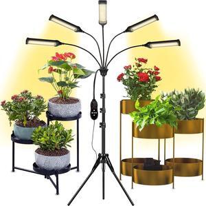 Grow Lights for Indoor Plants, Full Spectrum led Grow Light with Stand, Auto On/Off Timing 3/6/9/12/15/18H & 10 Brightness Levels, Plant Light for Indoor Plants with 450 LEDs