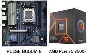 Sapphire Tech PULSE B650M E AM5 Motherboard & Ryzen 5 7500F 6-Core CPU Combo | PCIe 5.0 M.2, DDR5 7400+ OC, 7+2+1 Power Phase, Wi-Fi 6, Budget Gaming Bundle