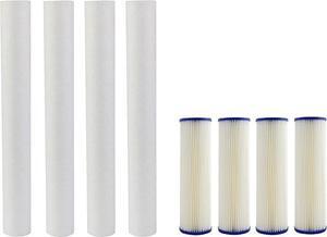 IPW Industries Inc. Compatible to EQ-304-20 and EQ-PFC.35 Whole House Water Filters Pre Filters and Sub Micron Post Filters (8)